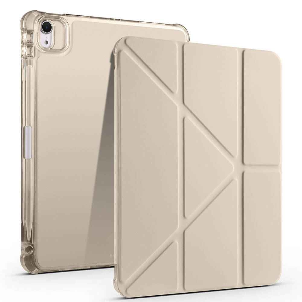 Apple%20iPad%20Air%2011%202024%20Kılıf%20Zore%20Tri%20Folding%20Kalem%20Bölmeli%20Standlı%20Kılıf-Gold