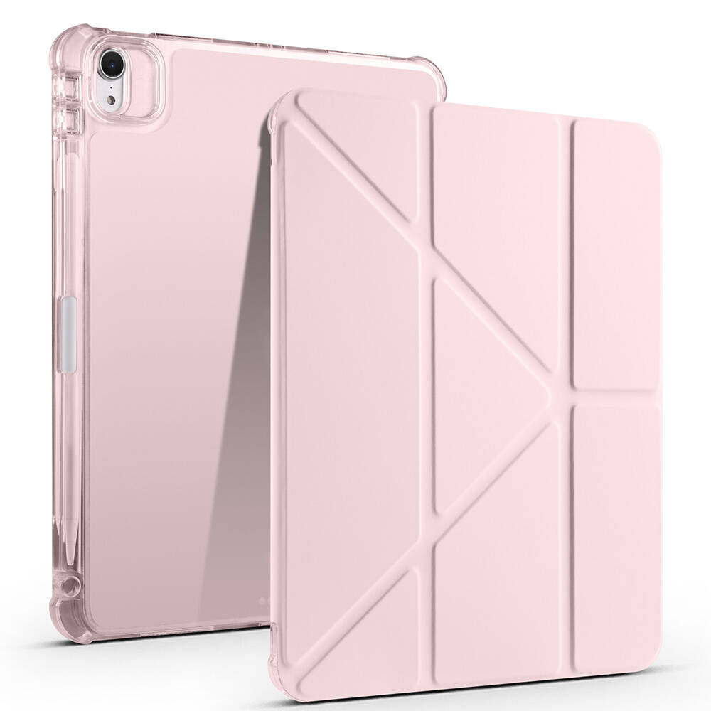 Apple%20iPad%20Air%2011%202024%20Kılıf%20Zore%20Tri%20Folding%20Kalem%20Bölmeli%20Standlı%20Kılıf-Rose%20gold