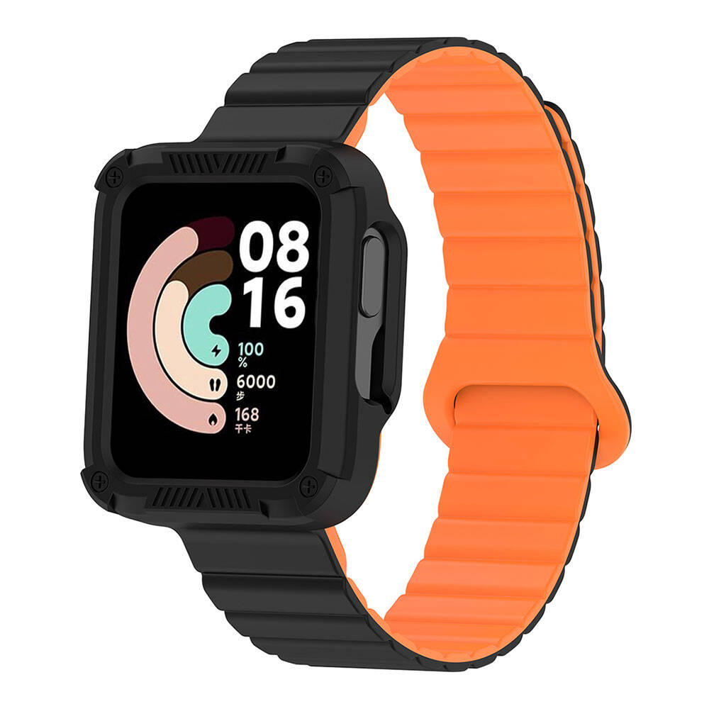 Xiaomi%20Redmi%20Watch%201%20Silikon%20Kordon%20Zore%20KRD-105%20Strap%20Kayış-Siyah-turuncu