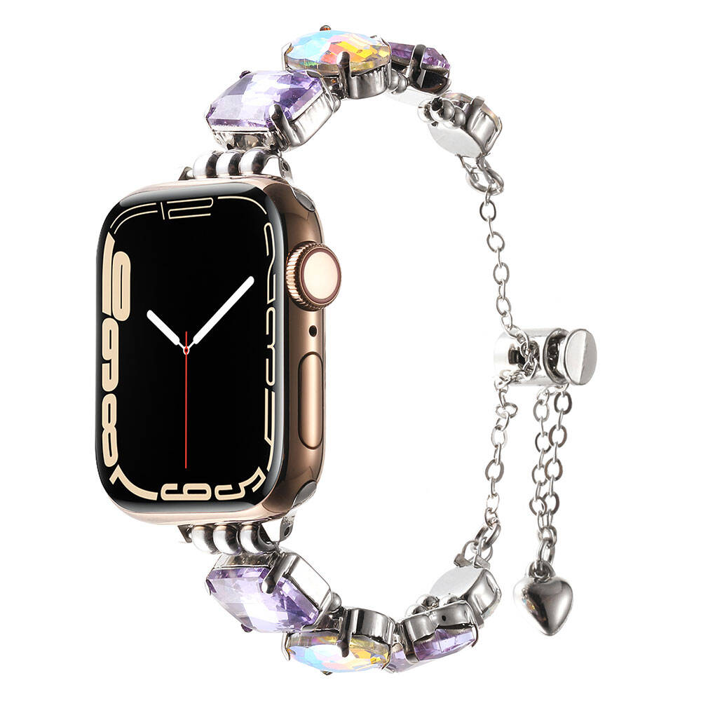 Apple%20Watch%2038mm%20Zore%20KRD-115%20Renkli%20Taş%20Tasarımlı%20Kordon-Lila