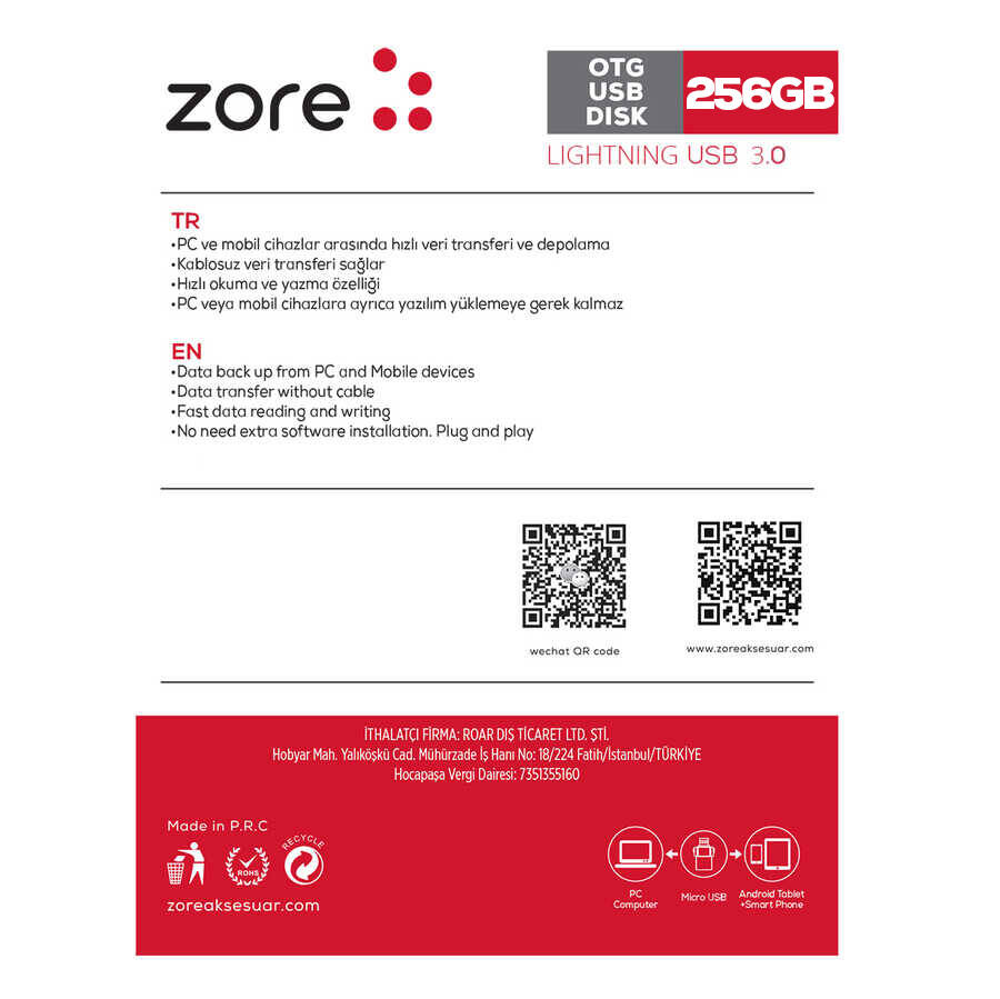 Zore%203.0%20Lightning%20Metal%20OTG%20256%20GB