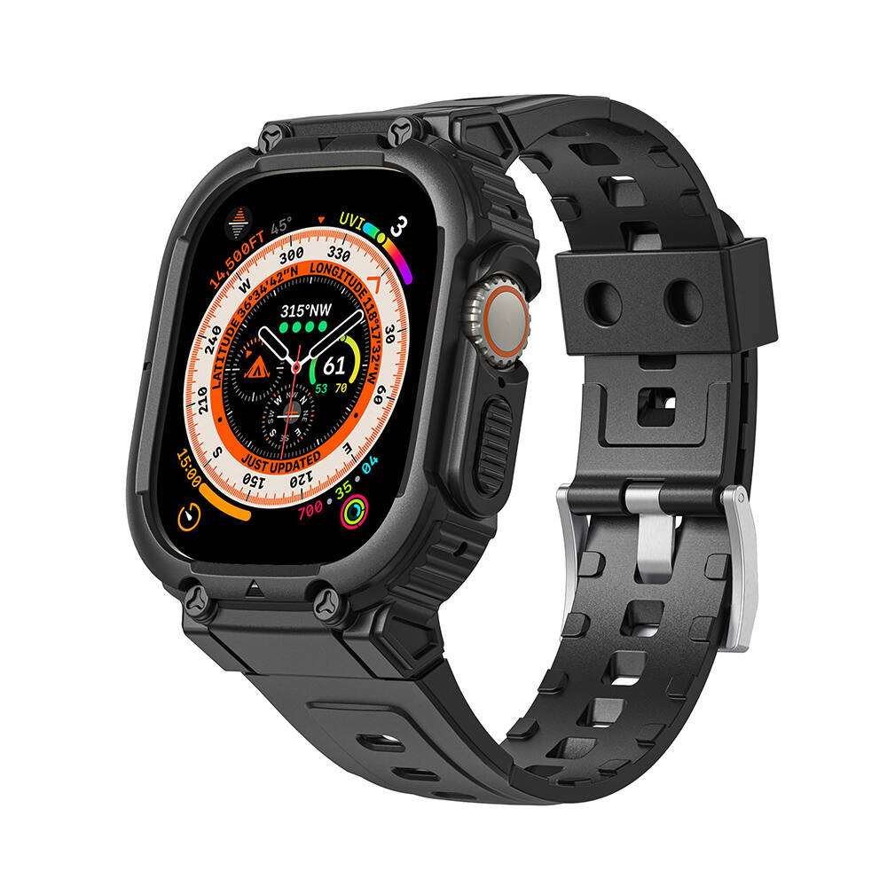 Apple%20Watch%20Ultra%2049mm%20Wiwu%20Wi-WB014%20Armor%20Serisi%202in1%20Sert%20PC%20Kasa%20Koruyuculu%20Silikon%20Kordon-Siyah