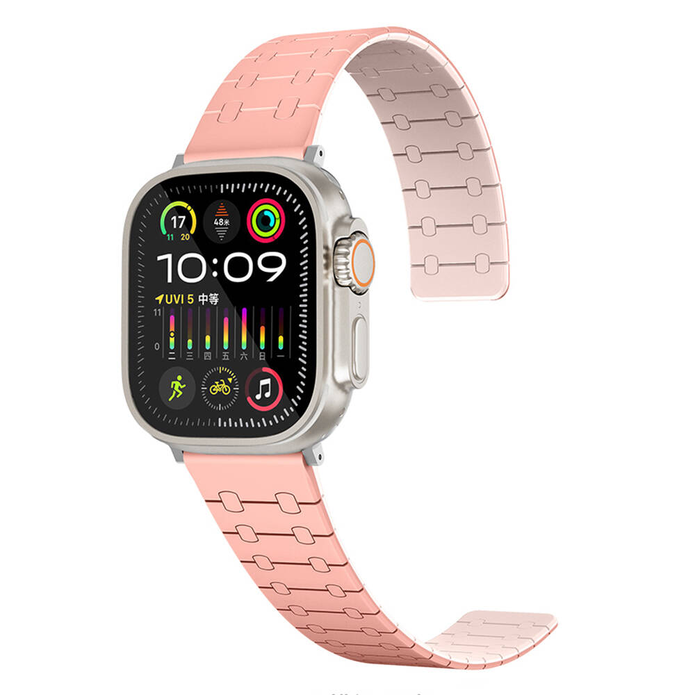 Apple%20Watch%2044mm%20Zore%20KRD-111%20Çizgili%20Desenli%20Silikon%20Kordon-Pembe