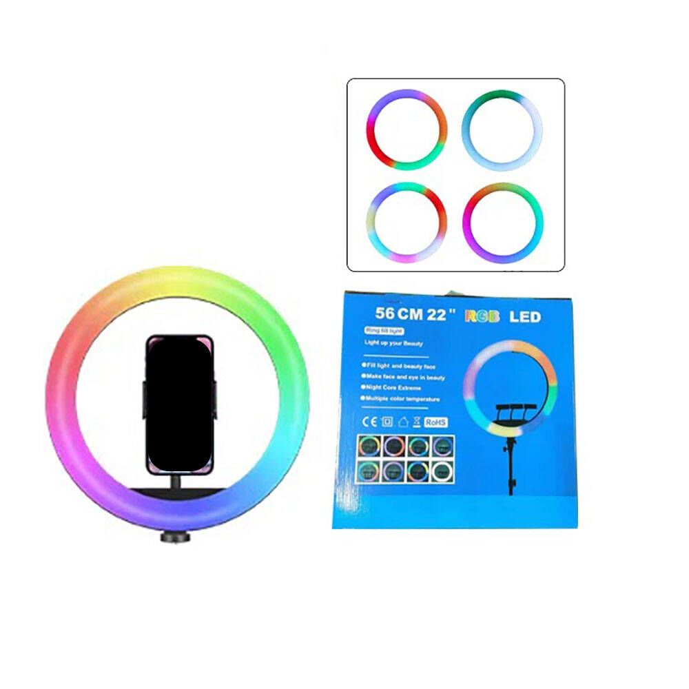 Zore%20RGB%20Light%2056cm%20Işıklı%20Telefon%20Tutucu%20Ring%20Light