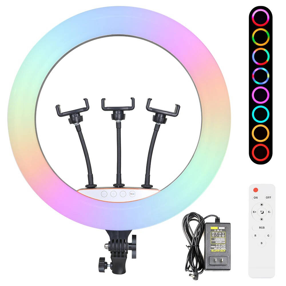 Zore%20RGB%20Light%2056cm%20Işıklı%20Telefon%20Tutucu%20Ring%20Light