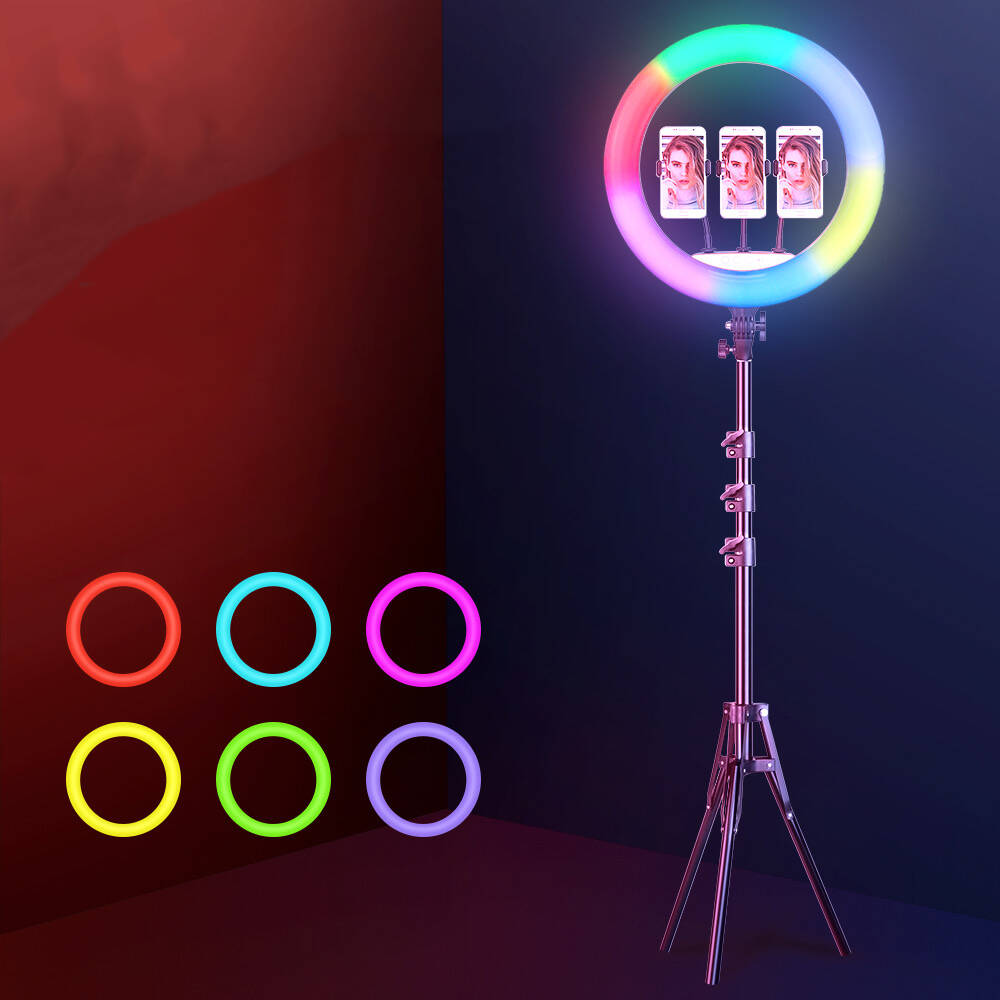 Zore%20RGB%20Light%2056cm%20Işıklı%20Telefon%20Tutucu%20Ring%20Light