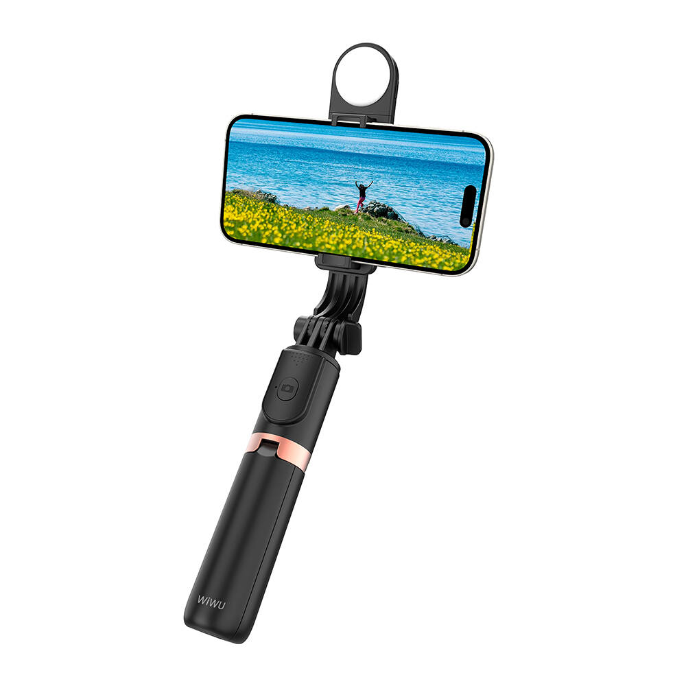 Wiwu%20Wi-SE011%20Dolgu%20Işıklı%20Teleskopik%20Tripod%20ve%20Mini%20Selfie%20Çubuğu