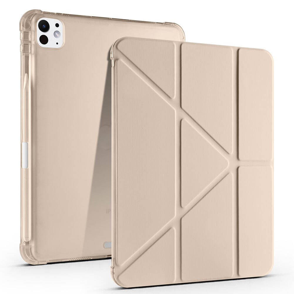 Apple%20iPad%20Pro%2011%202024%20Kılıf%20Zore%20Tri%20Folding%20Kalem%20Bölmeli%20Standlı%20Kılıf-Gold