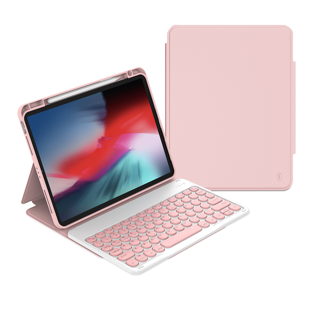 Apple%20iPad%20Air%2011%202024%20Wiwu%20Protective%20Gizli%20Kalem%20Bölmeli%20Klavyeli%20Kılıf-Pembe