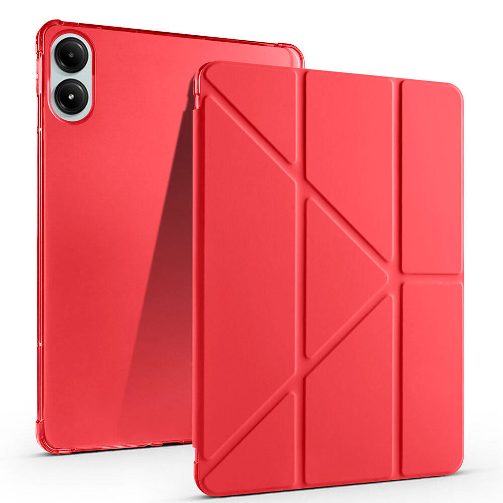 Xiaomi%20Redmi%20Pad%20Pro%20Kılıf%20Zore%20Tri%20Folding%20Kalem%20Bölmeli%20Standlı%20Kılıf-Kırmızı