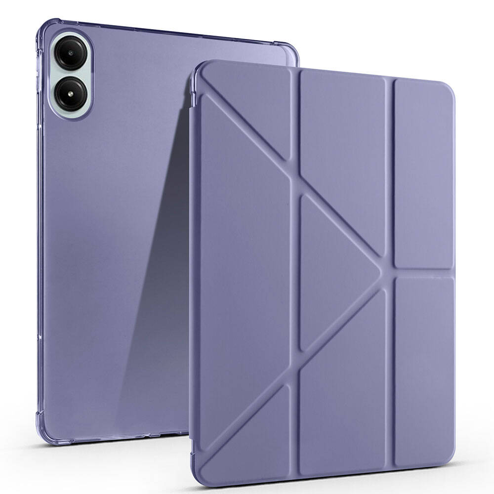 Xiaomi%20Redmi%20Pad%20Pro%20Kılıf%20Zore%20Tri%20Folding%20Kalem%20Bölmeli%20Standlı%20Kılıf-Mor