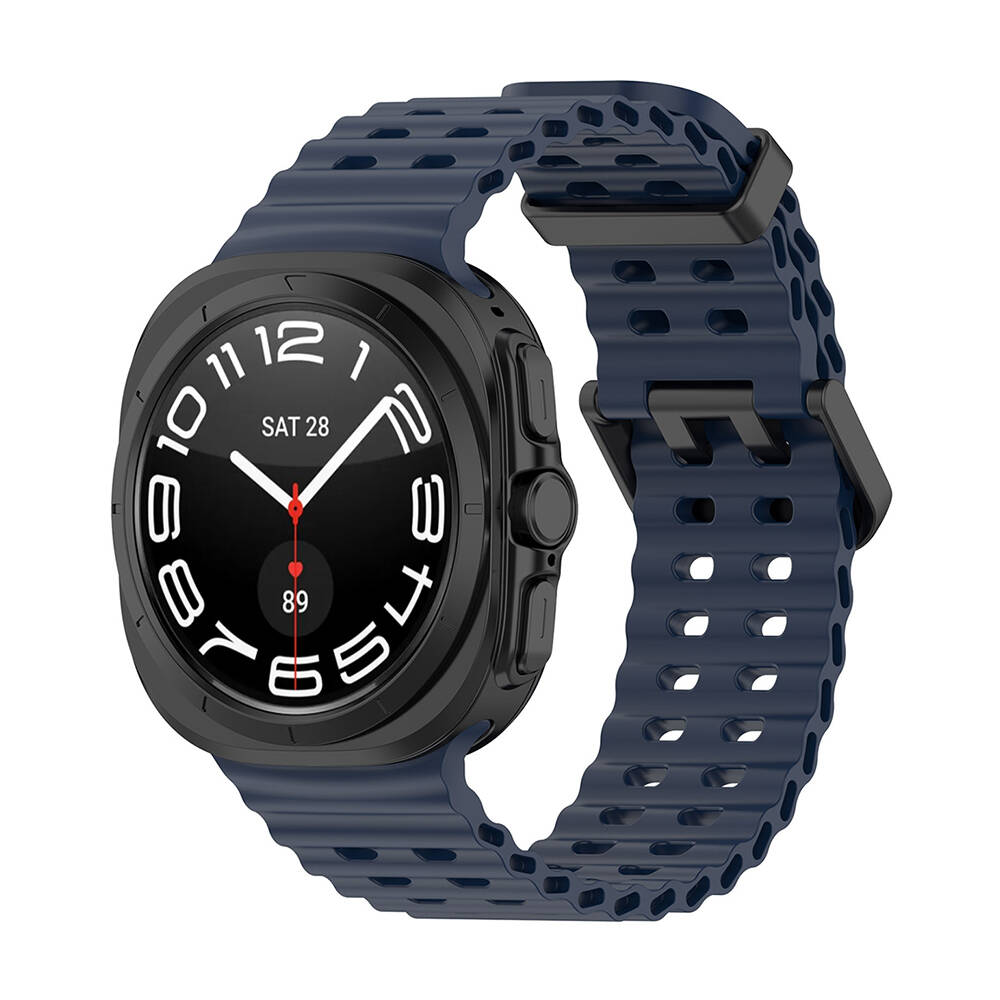 Galaxy%20Watch%20Ultra%2047mm%20Zore%20KRD-118%20Tırtıklı%20Tasarım%20Silikon%20Kordon-Midnight%20blue