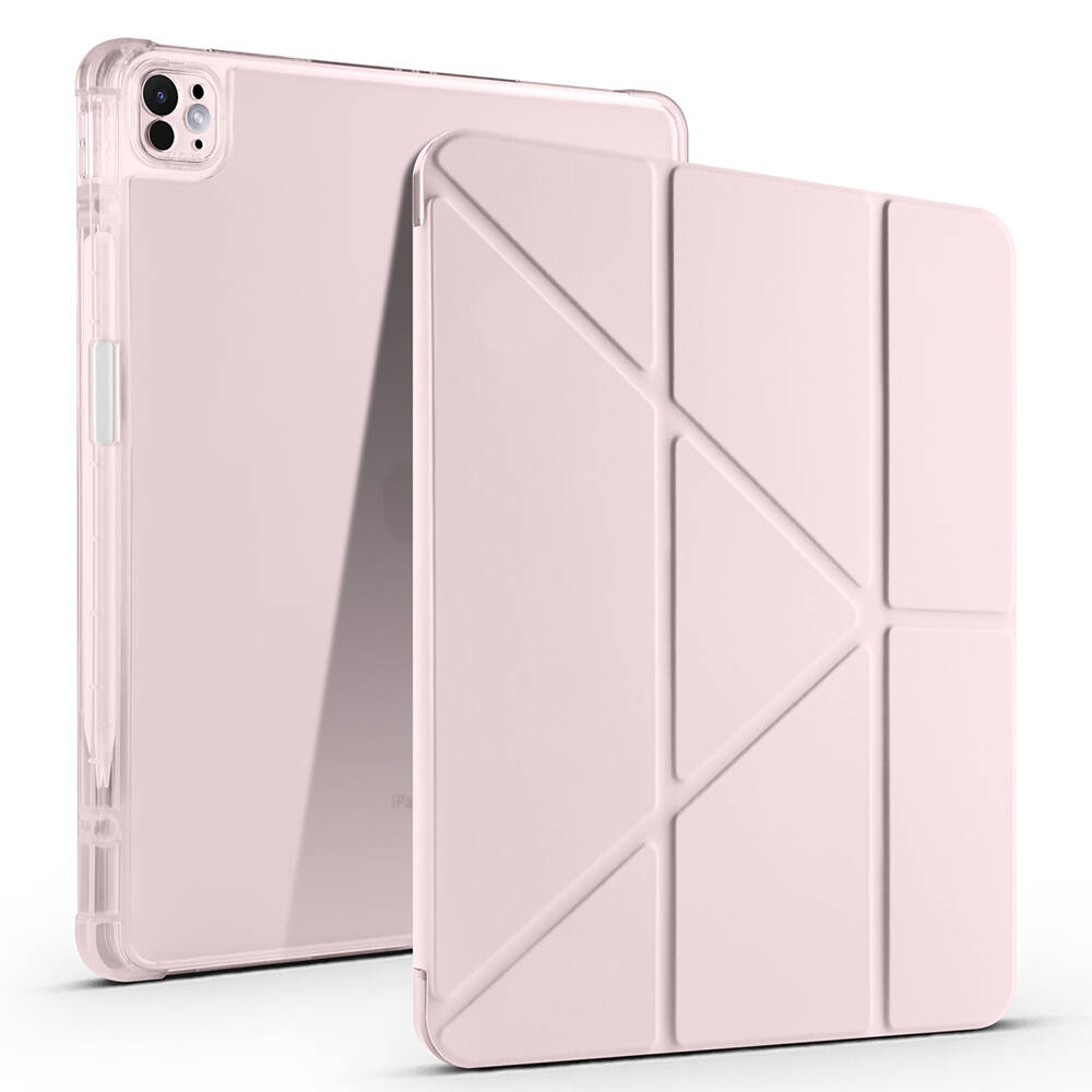 Apple%20iPad%20Air%2013%202024%20Kılıf%20Zore%20Tri%20Folding%20Kalem%20Bölmeli%20Standlı%20Kılıf-Rose%20gold