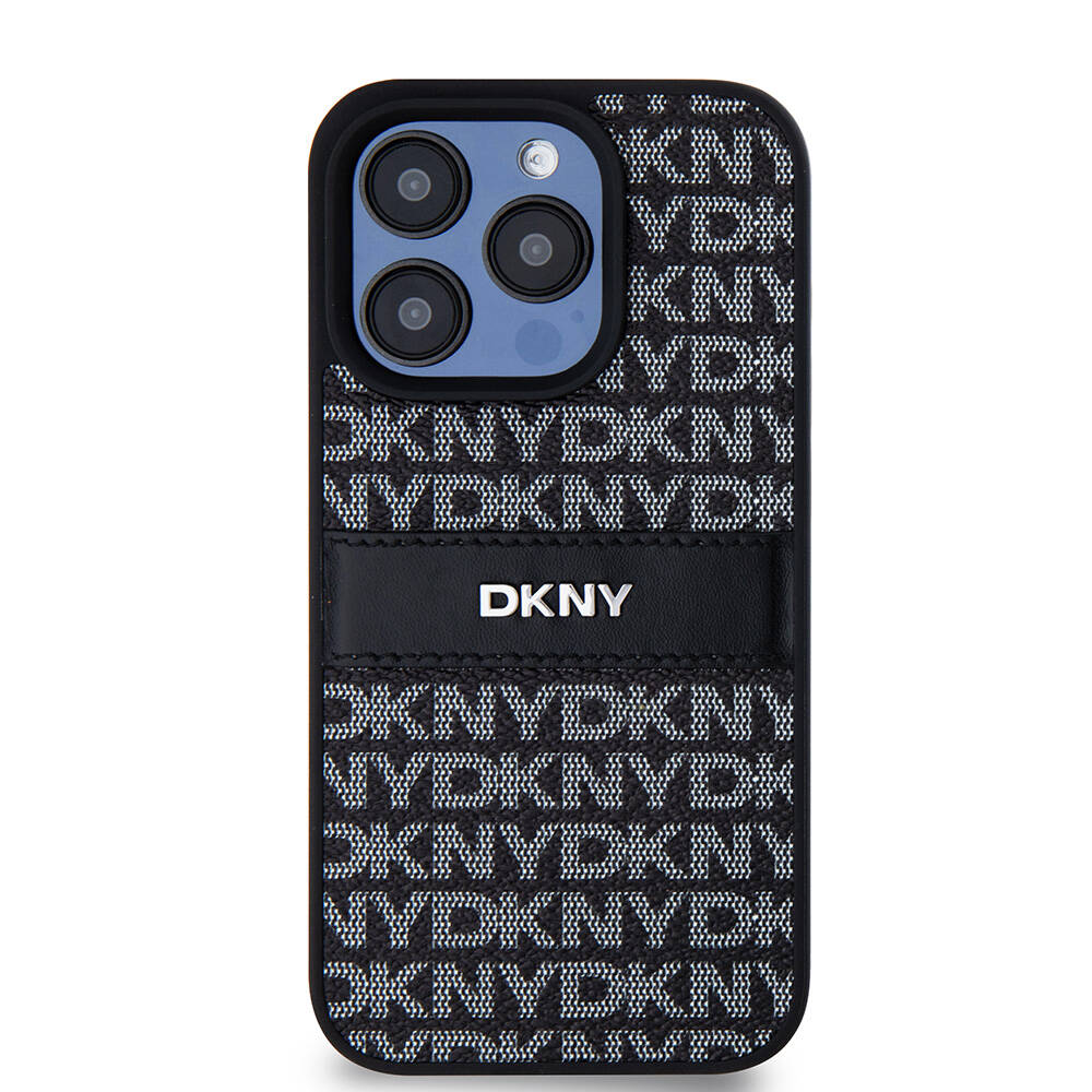 Apple%20iPhone%2015%20Pro%20Kılıf%20DKNY%20Orjinal%20Lisanslı%203D%20Yazılı%20Repeat%20Texture%20Pattern%20Kapak