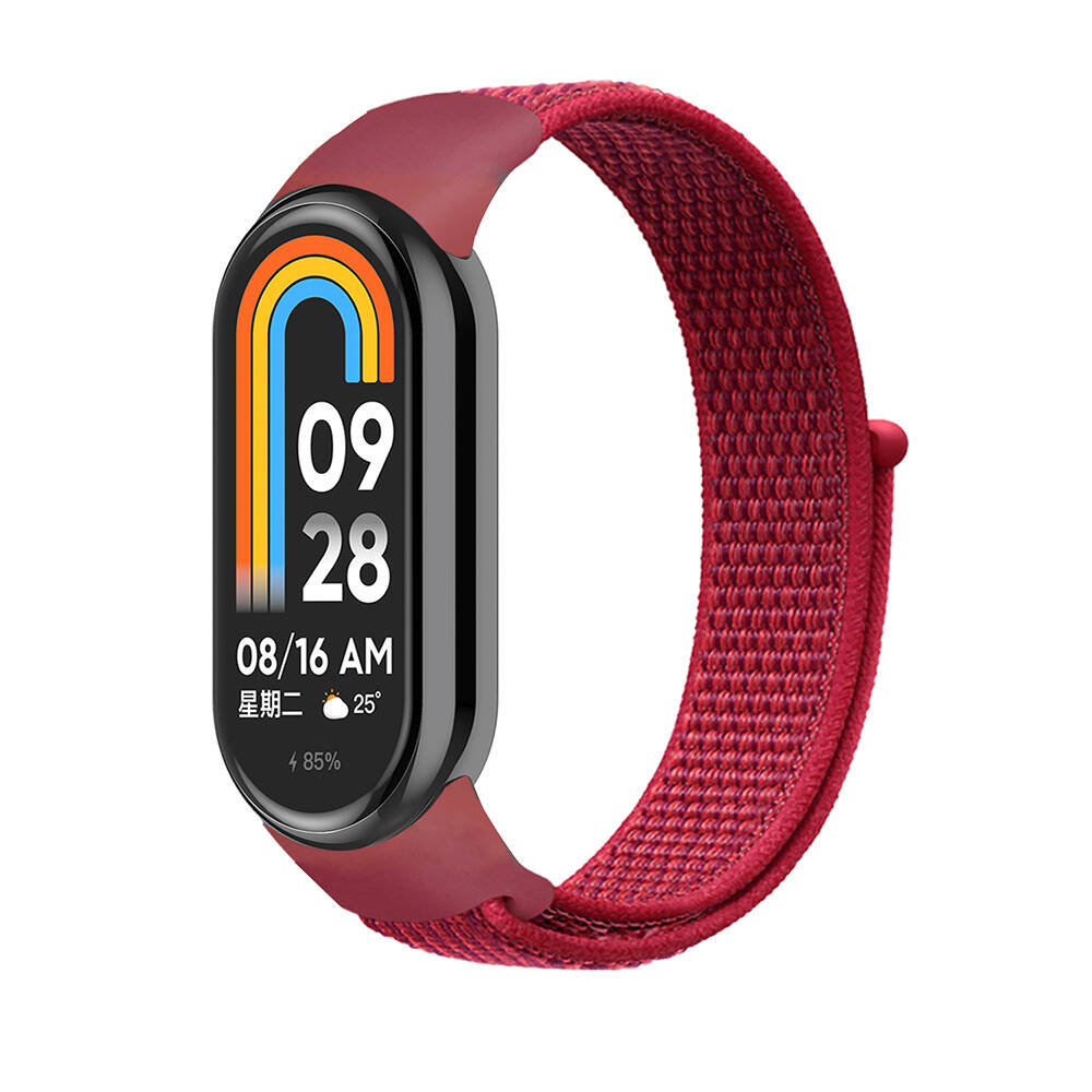 Xiaomi%20Mi%20Band%208%20Zore%20KRD-03%20Hasır%20Kordon-Kırmızı