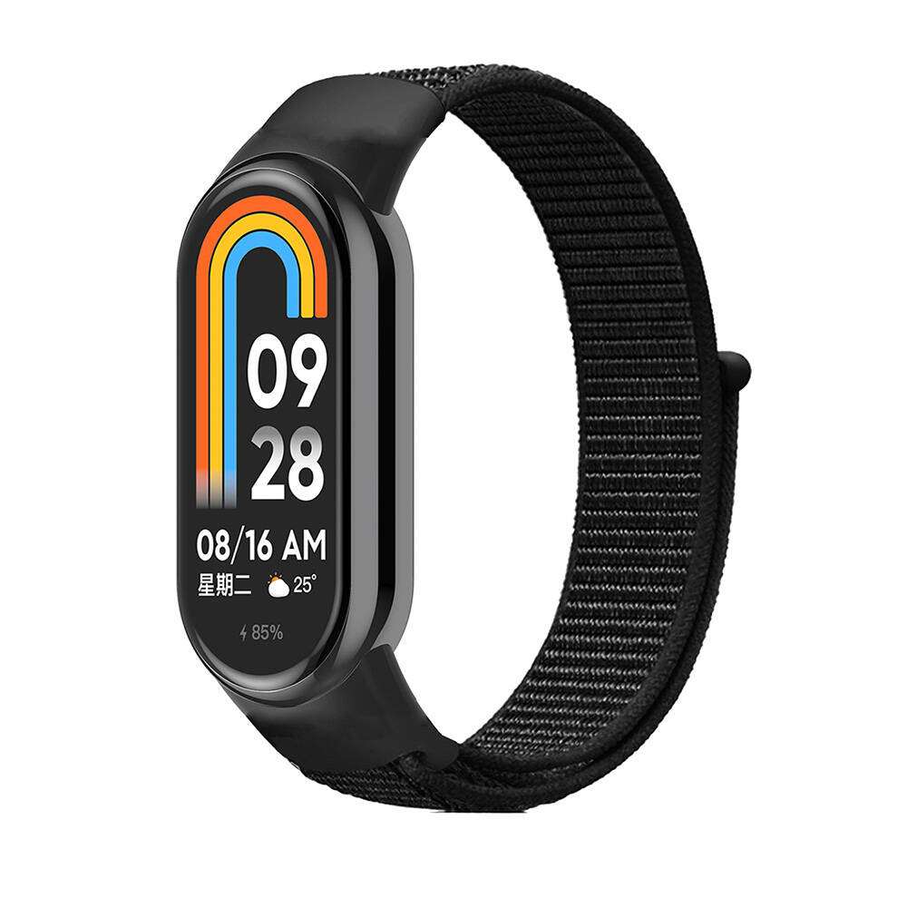 Xiaomi%20Mi%20Band%208%20Zore%20KRD-03%20Hasır%20Kordon-Koyu%20siyah