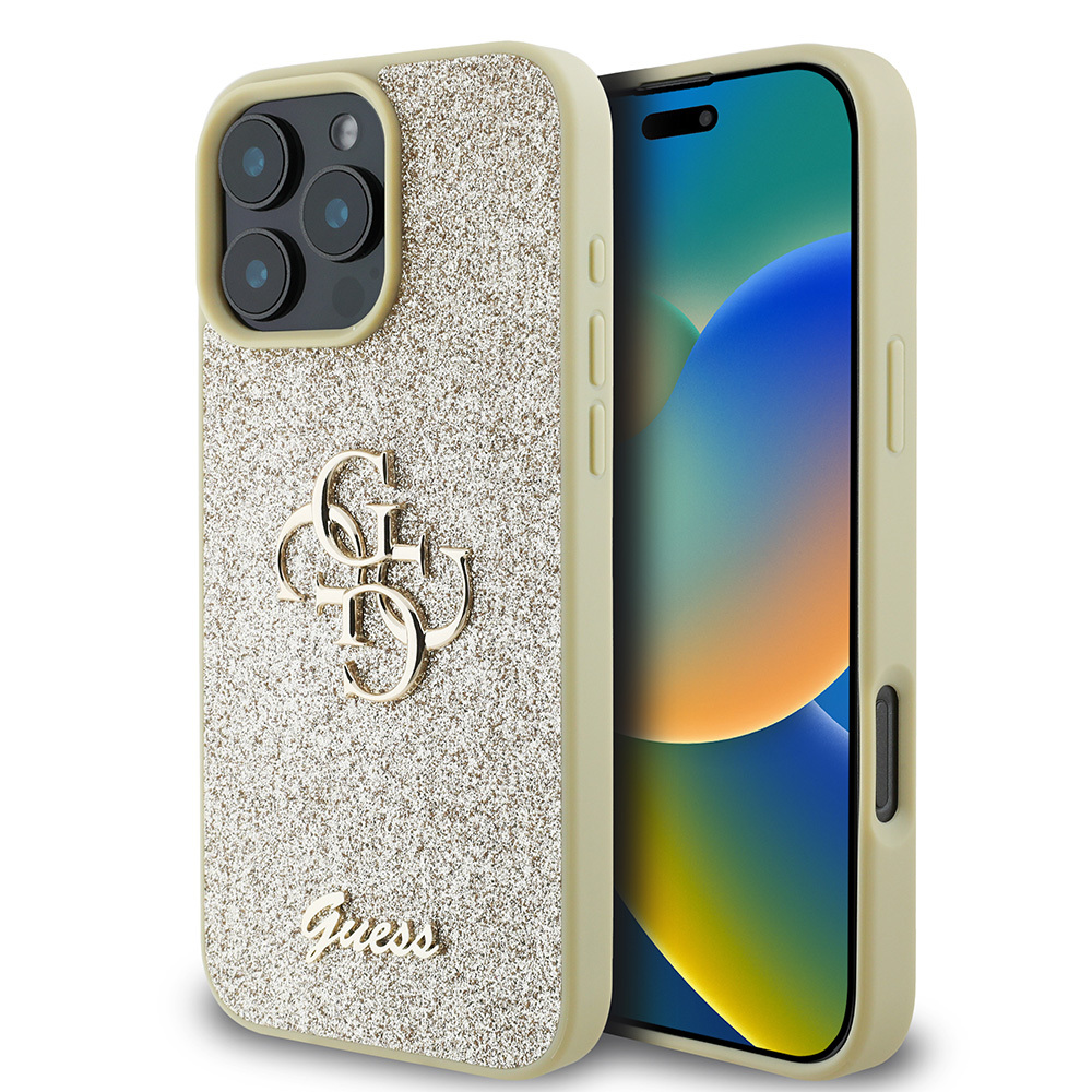 Apple%20iPhone%2016%20Pro%20Kılıf%20Guess%20Orjinal%20Lisanslı%204G%20Büyük%20Metal%20Logolu%20Glitter%20Kapak-Gold