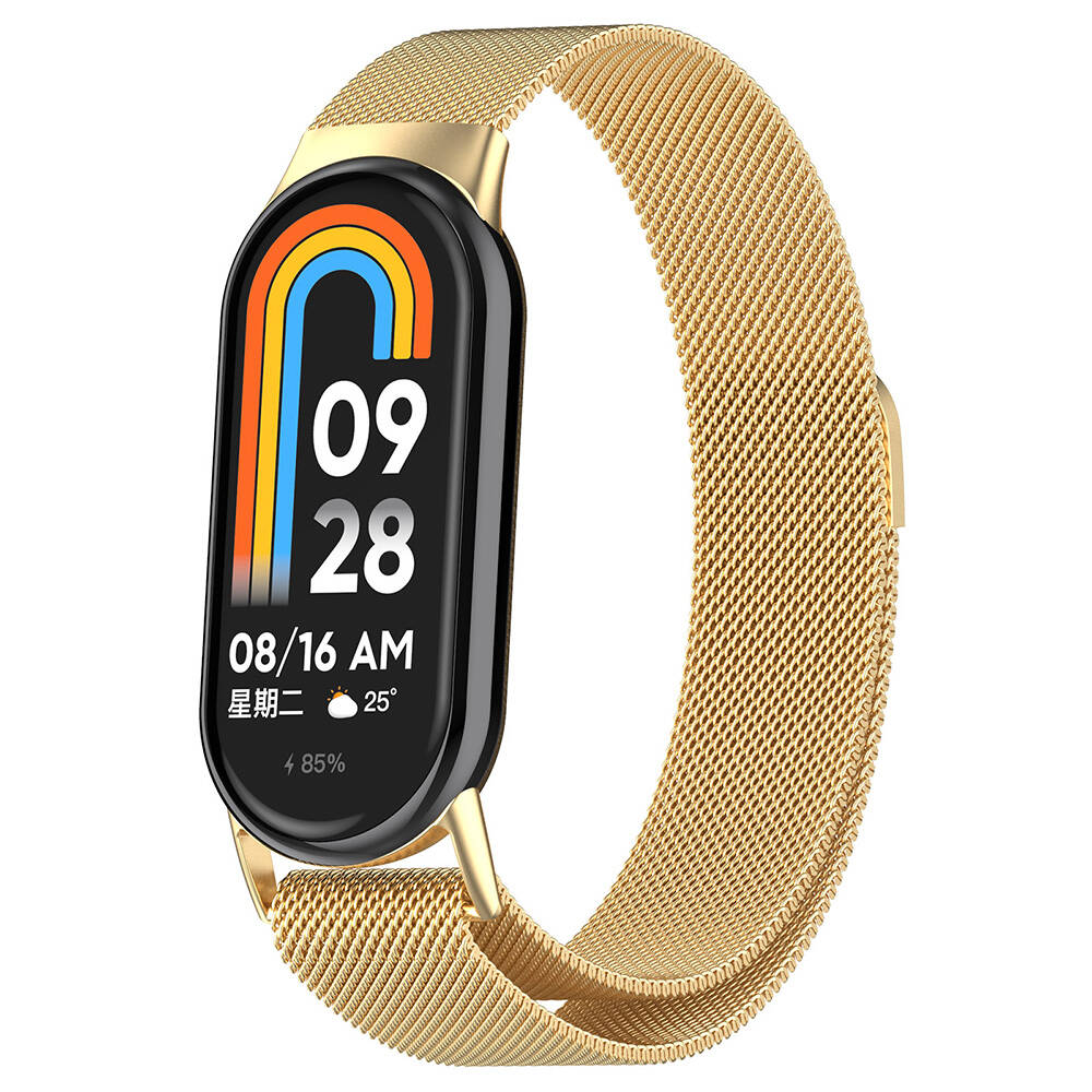 Xiaomi%20Smart%20Band%208%20Zore%20KRD-01%20Metal%20Kordon-Gold