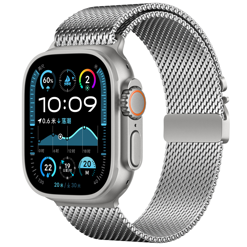 Apple%20Watch%20Ultra%2049mm%20Zore%20KRD-121%20Metal%20Hasır%20Kordon-Gümüş