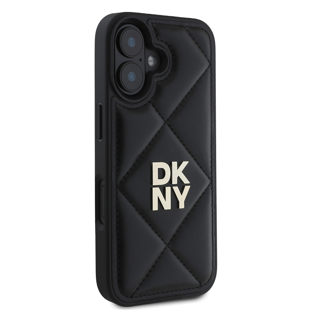 Apple%20iPhone%2016%20Kılıf%20DKNY%20Orjinal%20Lisanslı%20Kapitone%20Tasarımlı%20Metal%20Logolu%20Deri%20Kapak