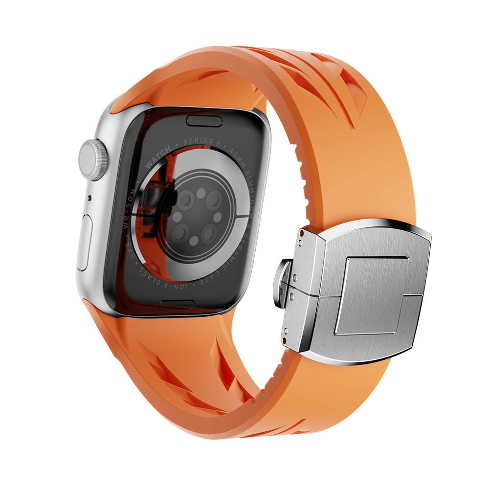 Apple%20Watch%2042mm%20KRD-127%20Metal%20Tokalı%20Silikon%20Kordon