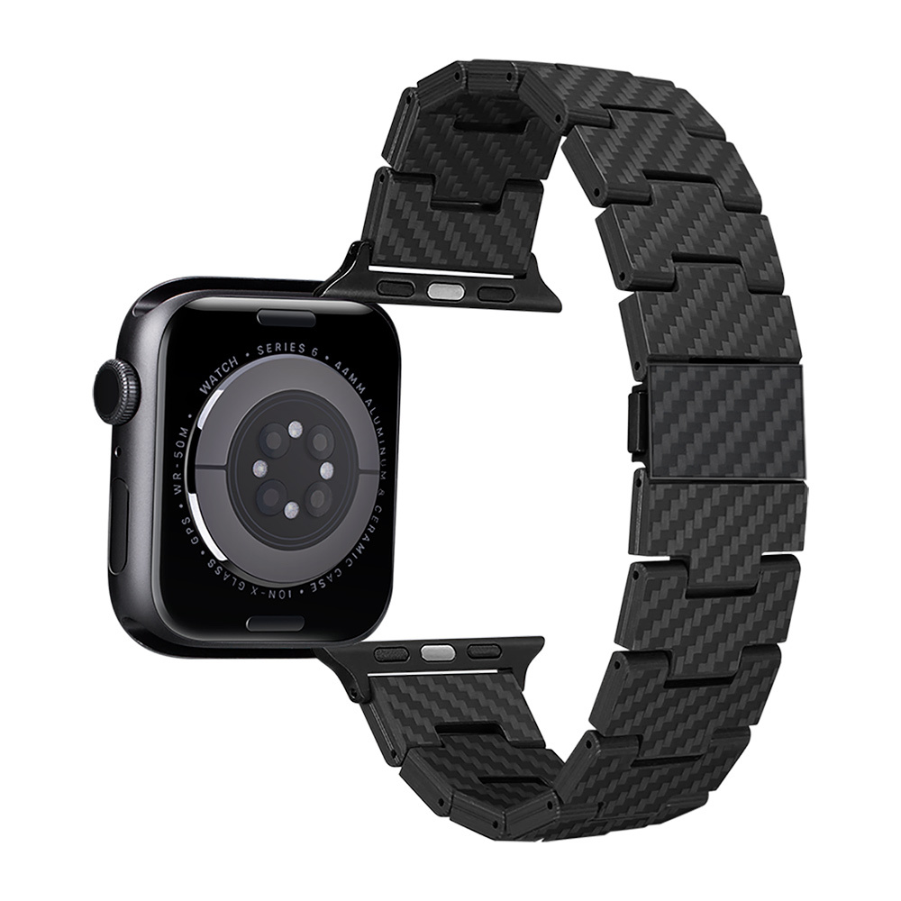 Apple%20Watch%20Serisi%20Uyumlu%20Karbon%20Fiber%20Pitaka%20Retro%20Serisi%20Black-Grey%20Twill%20Universal%20Kordon