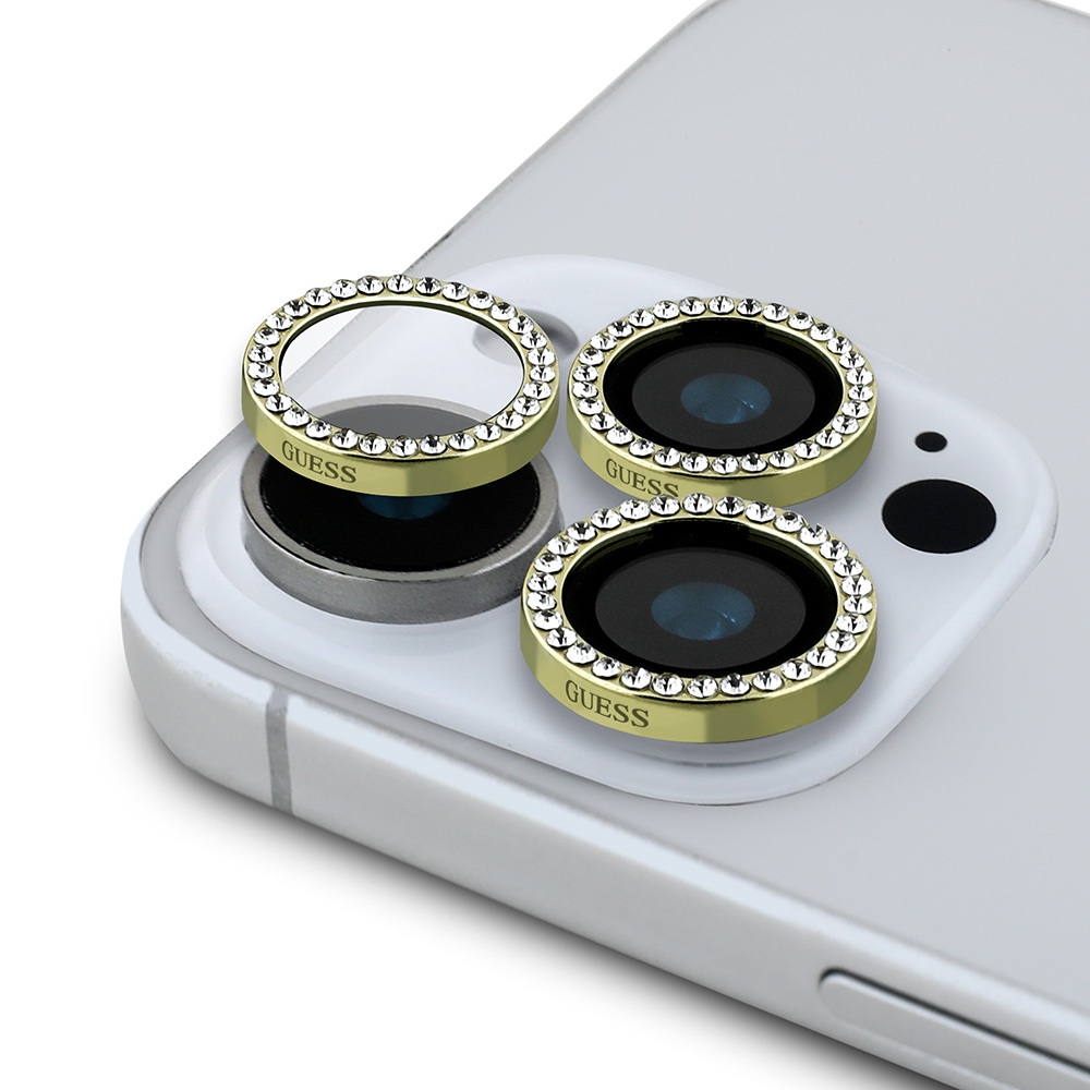 Apple%20iPhone%2016%20Pro%20Guess%20Orjinal%20Lisanslı%20Rhinestone%20Taşlı%20Lens%20Koruyucu