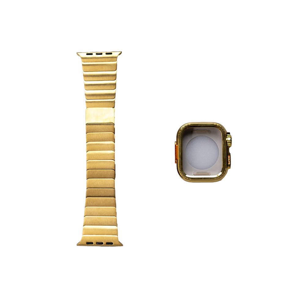 Apple%20Watch%2044mm%20Zore%20KRD-126%20Sert%20Kasa%20Koruyuculu%20Metal%20Kordon-Gold