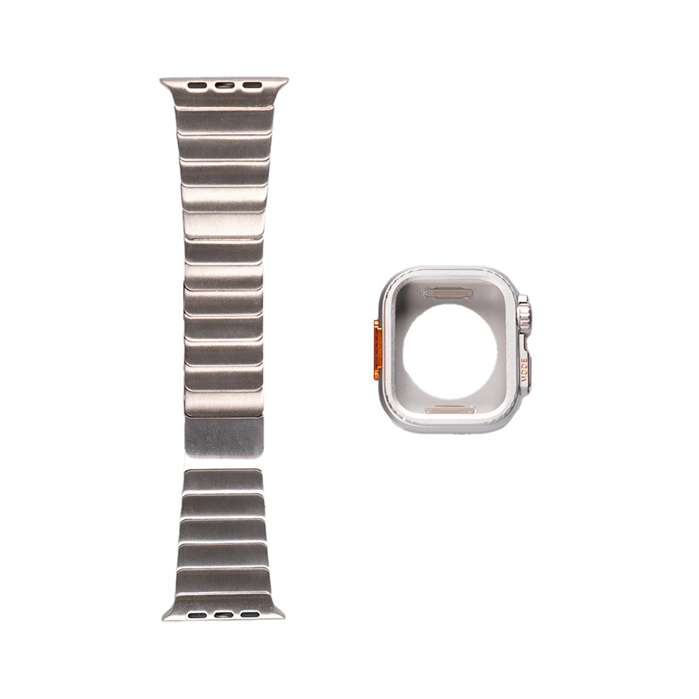 Apple%20Watch%2044mm%20Zore%20KRD-126%20Sert%20Kasa%20Koruyuculu%20Metal%20Kordon-Gümüş