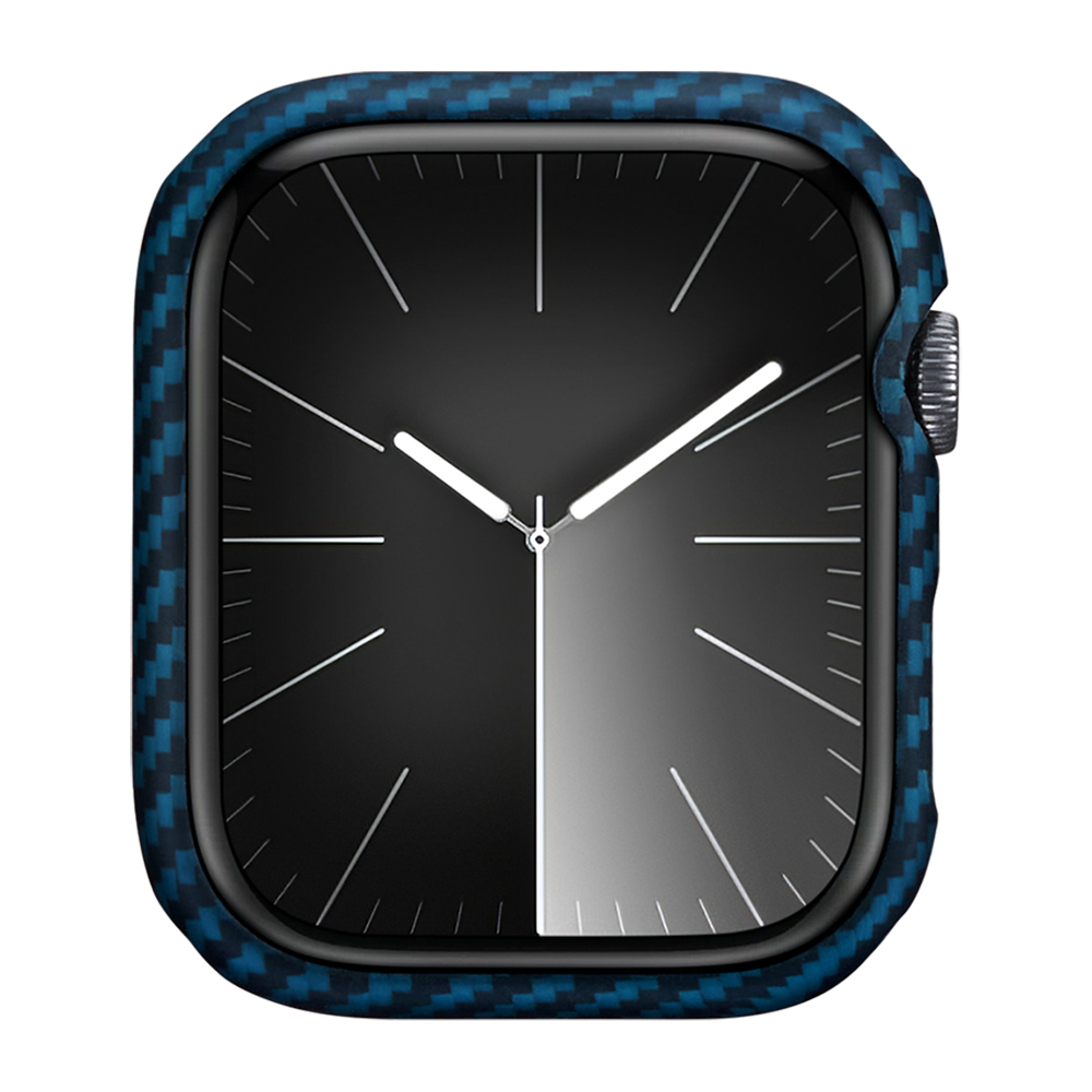 Apple%20Watch%207%2045mm%20600D%20Aramid%20Fiber%20Classic%20Serisi%20Black-Blue%20Twill%20Kasa%20Koruyucu%20Pitaka%20Air%20Case