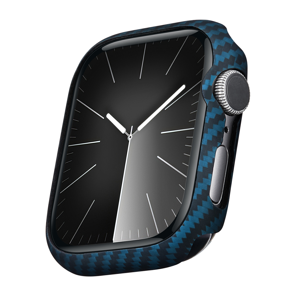 Apple%20Watch%207%2045mm%20600D%20Aramid%20Fiber%20Classic%20Serisi%20Black-Blue%20Twill%20Kasa%20Koruyucu%20Pitaka%20Air%20Case