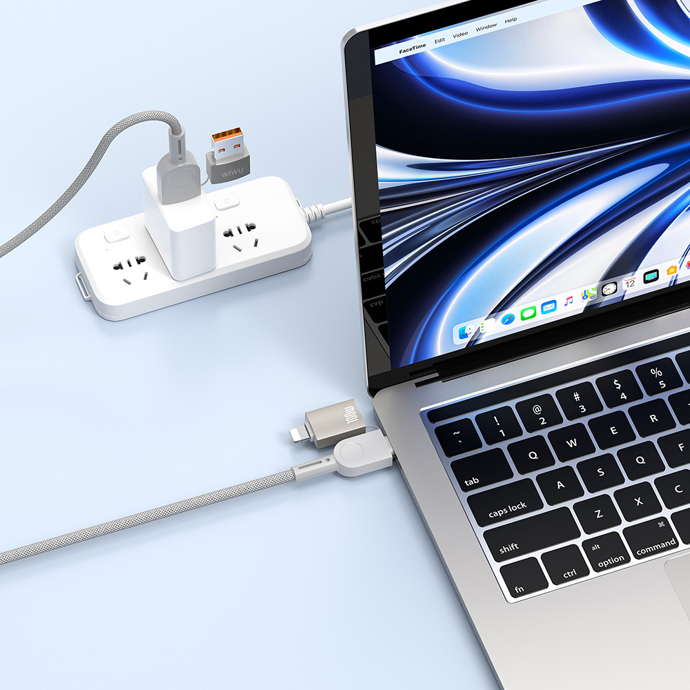 Wiwu%204in1%20Raptor%20Serisi%20Çoklu%20USB-A%20+%20Type-C%20to%20Type-C%20+%20Lightning%20Şarj%20ve%20Data%20Kablosu%20100W%20120cm