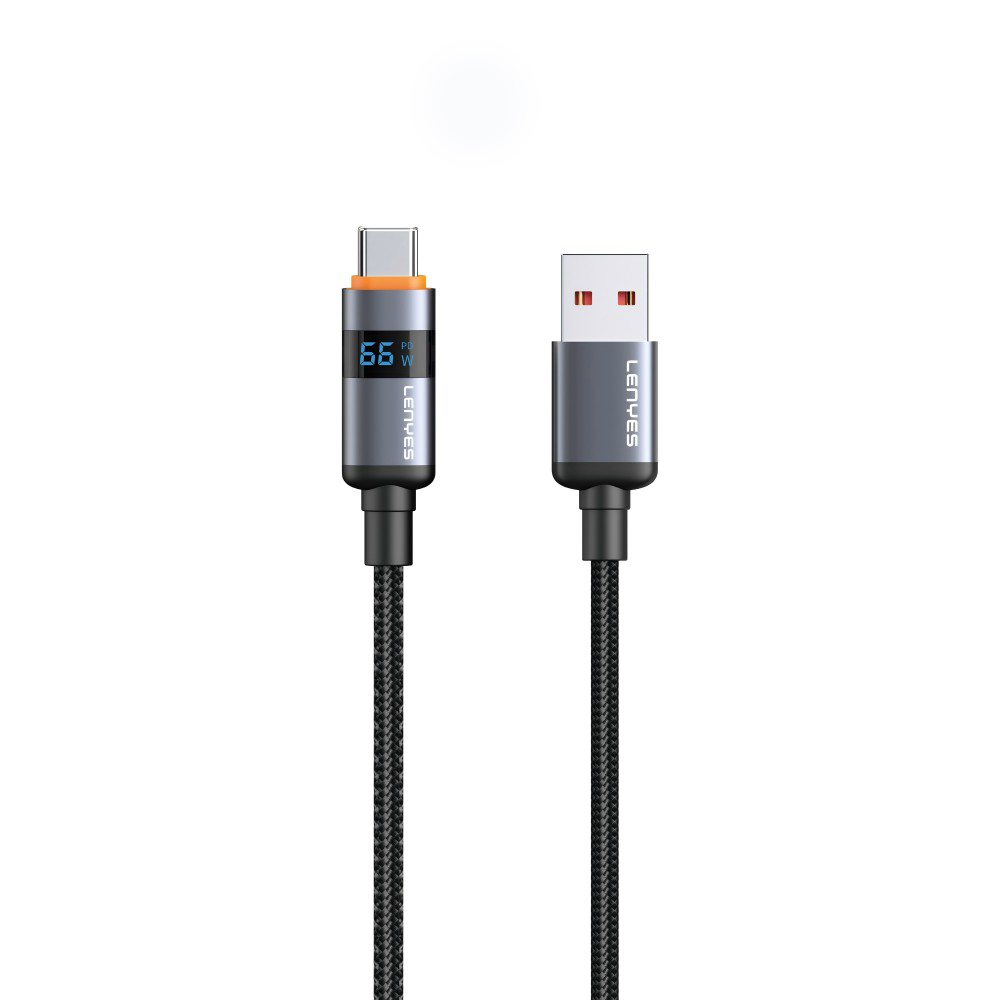 Lenyes%20LC529%20USB-A%20to%20Type-C%20LED%20Dijital%20Göstergeli%20Hızlı%20Şarj%20Özellikli%20Data%20ve%20Şarj%20Kablosu%2066W%201M