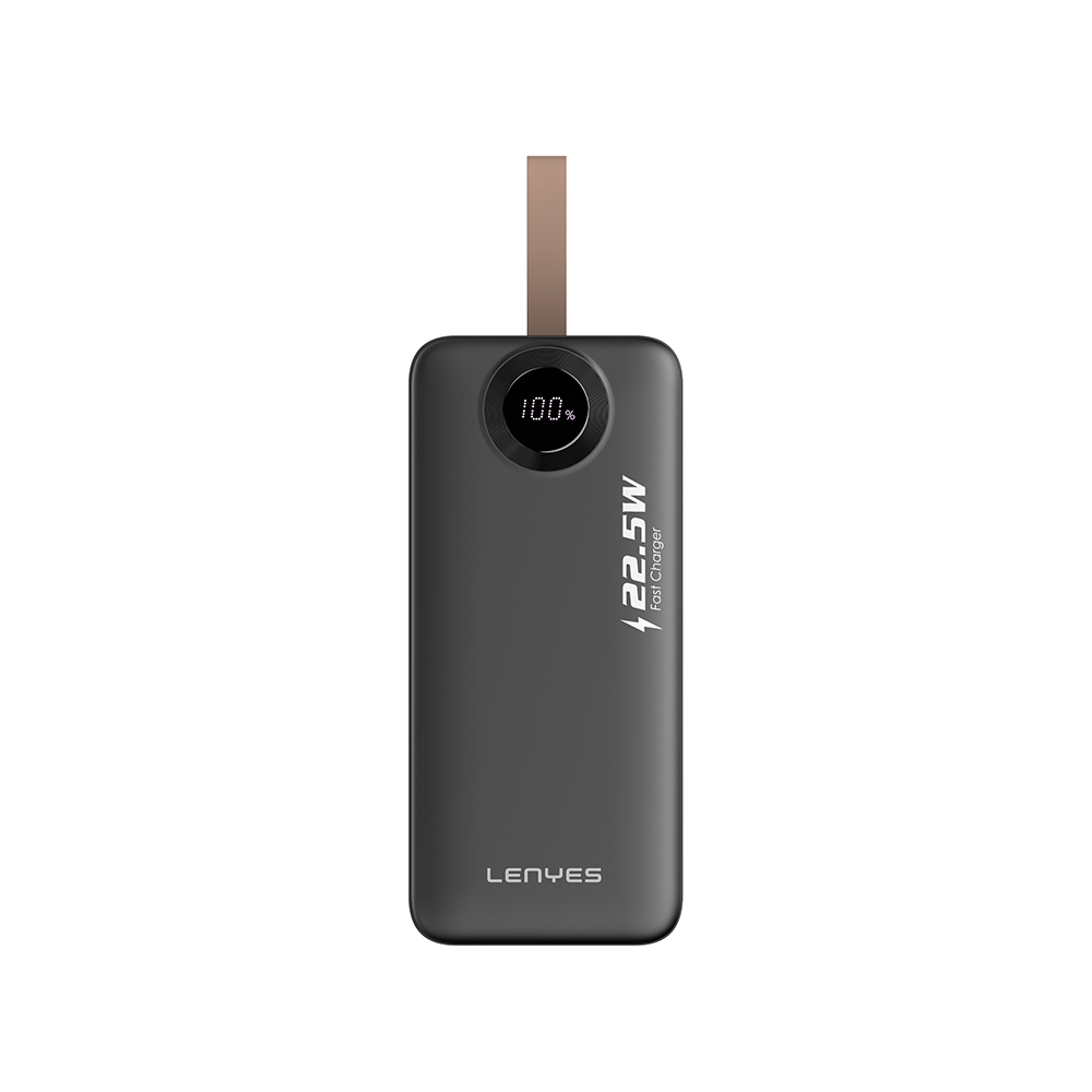 Lenyes%20PXD487D%20Dijital%20LED%20Göstergeli%20Type-C%20ve%20Lightning%20Kablolu%20Askılı%20Powerbank%2022.5W%2040.000mAh