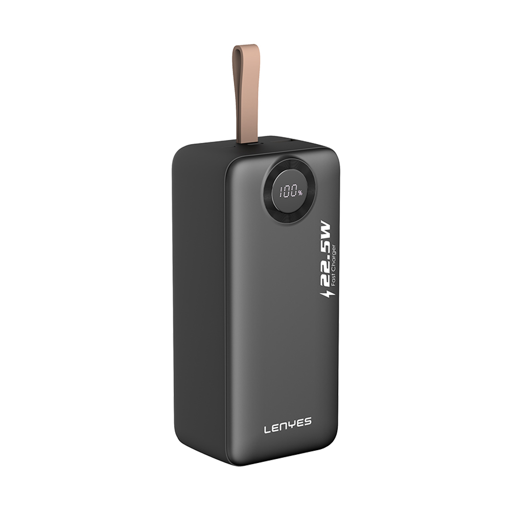 Lenyes%20PXD487D%20Dijital%20LED%20Göstergeli%20Type-C%20ve%20Lightning%20Kablolu%20Askılı%20Powerbank%2022.5W%2040.000mAh