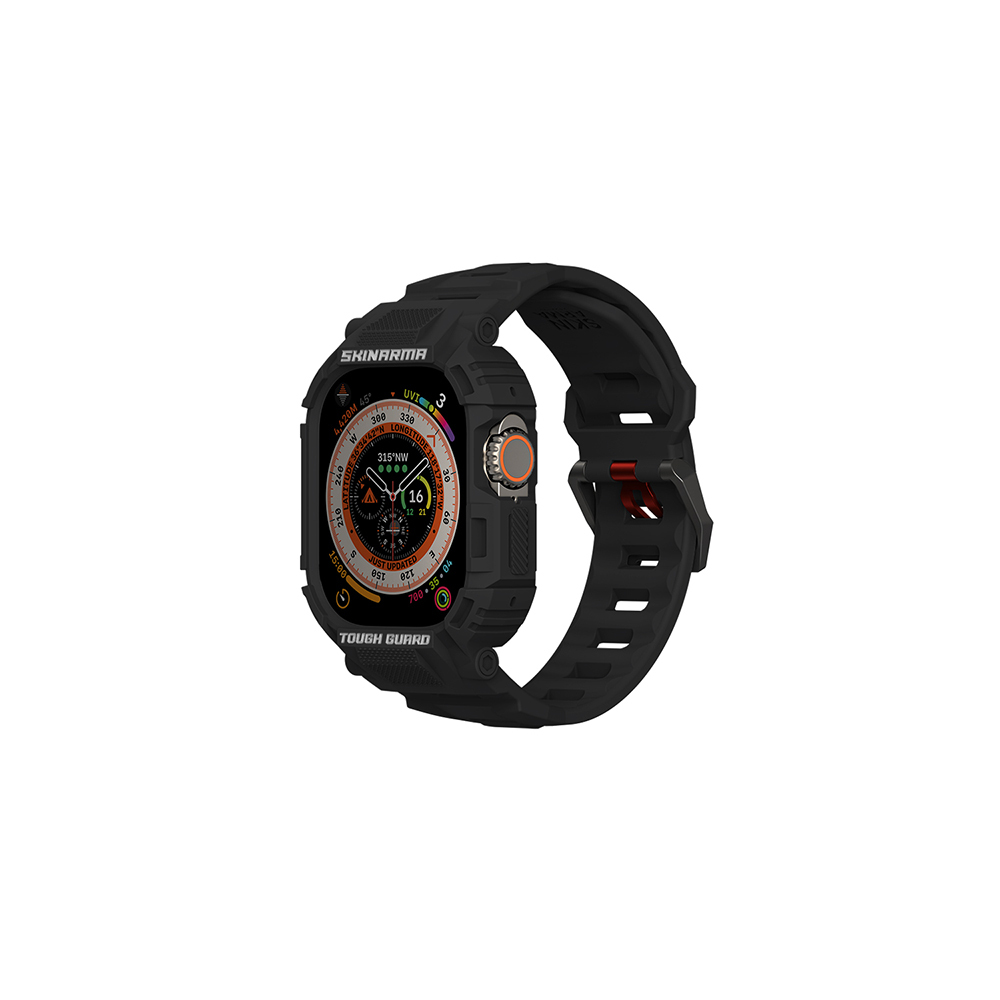 Apple%20Watch%20Ultra%2049mm%20Skinarma%20Mecha%202in1%20TPU%20Kasa%20Koruyucu%20+%20Silikon%20Kordon-Siyah