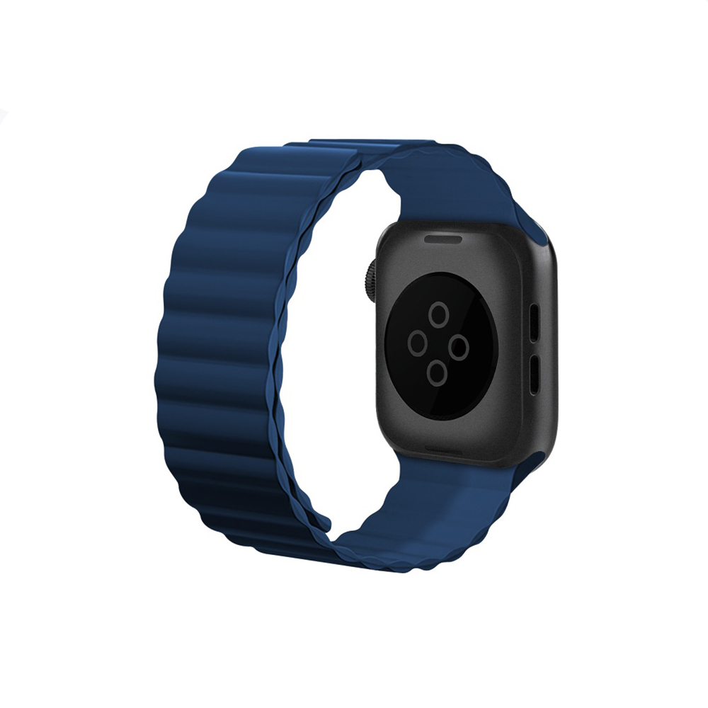 Apple%20Watch%207%2045mm%20Kordon%20Raptic%20Magnetik%20Tak%20Çıkar%20Silikon%20Strap%20Kayış-Lacivert