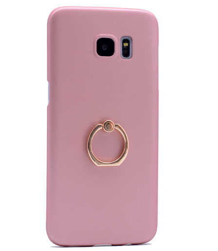 Galaxy%20S7%20Edge%20Kılıf%20Zore%20Yüzüklü%20Rubber%20Kapak-Rose%20gold