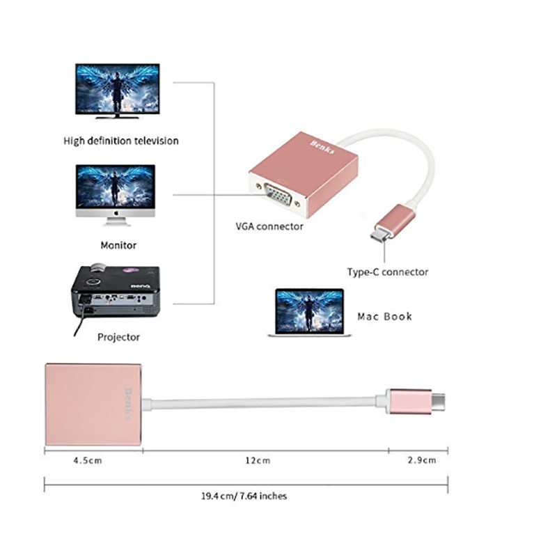 Benks%20Usb%203.1%20Type-C%20to%20VGA%20Adaptör