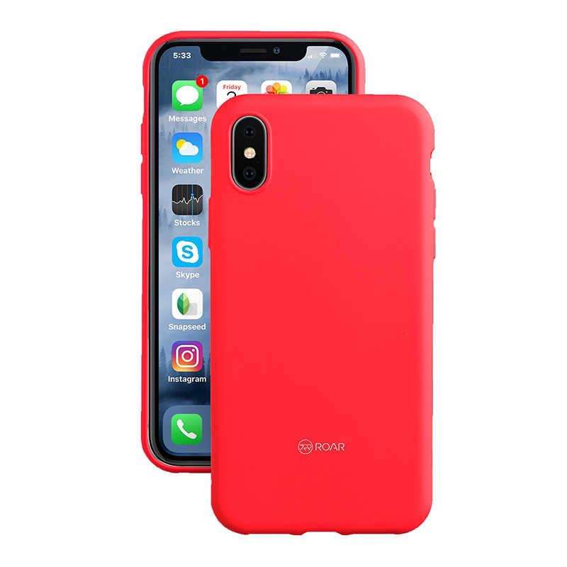 Apple%20iPhone%20X%20Kılıf%20Roar%20Jelly%20Kapak-Pembe%20koyu