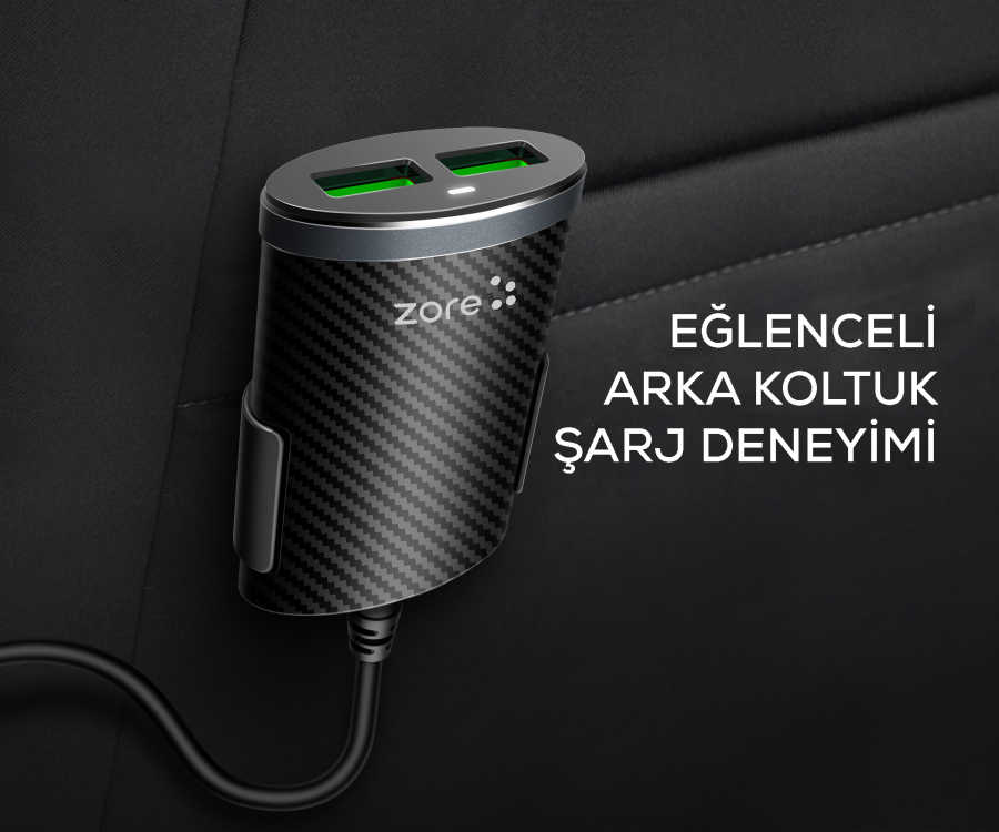 Zore%20ZR-C502%202+2%20Araç%20Şarj%20Seti